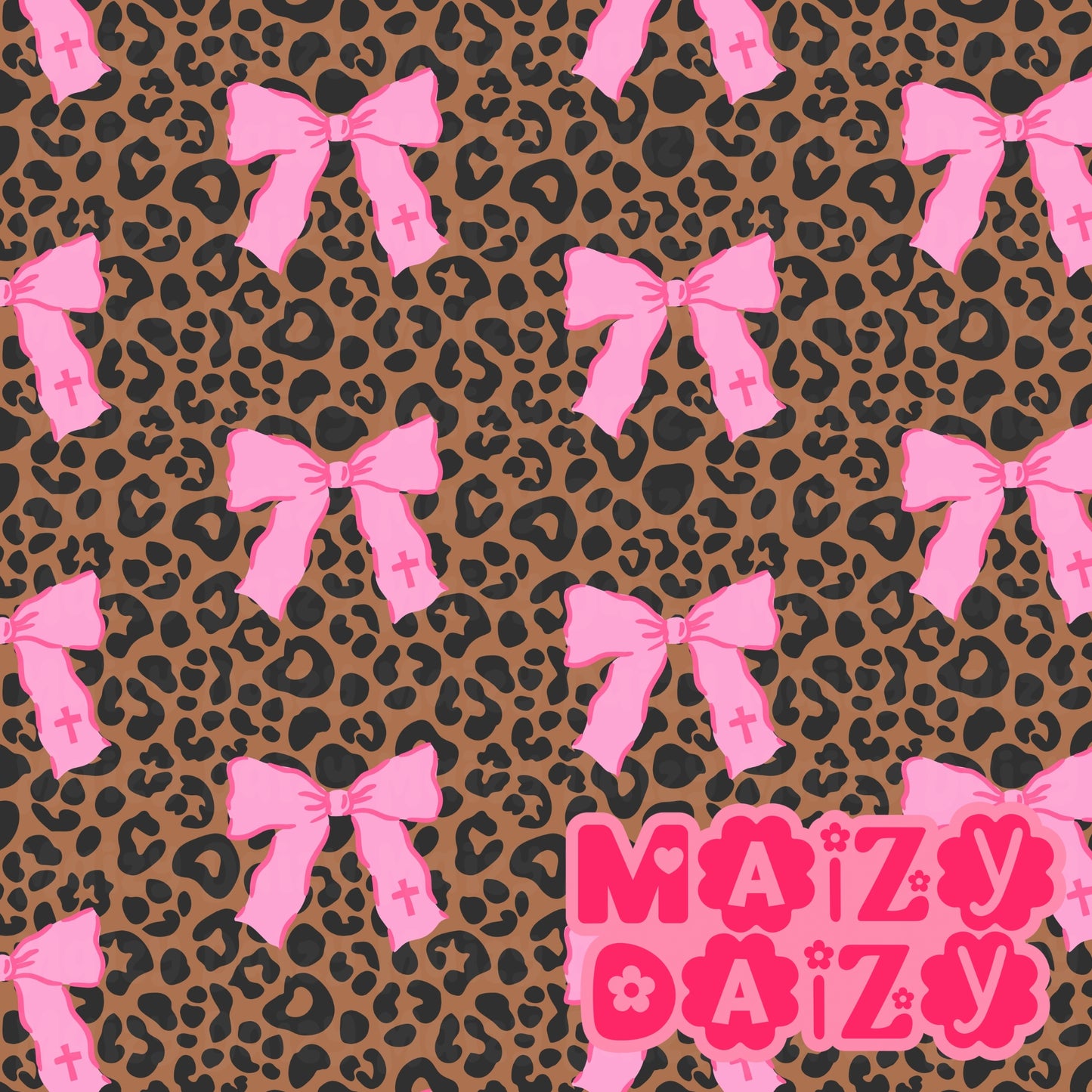 Pink leopard bows