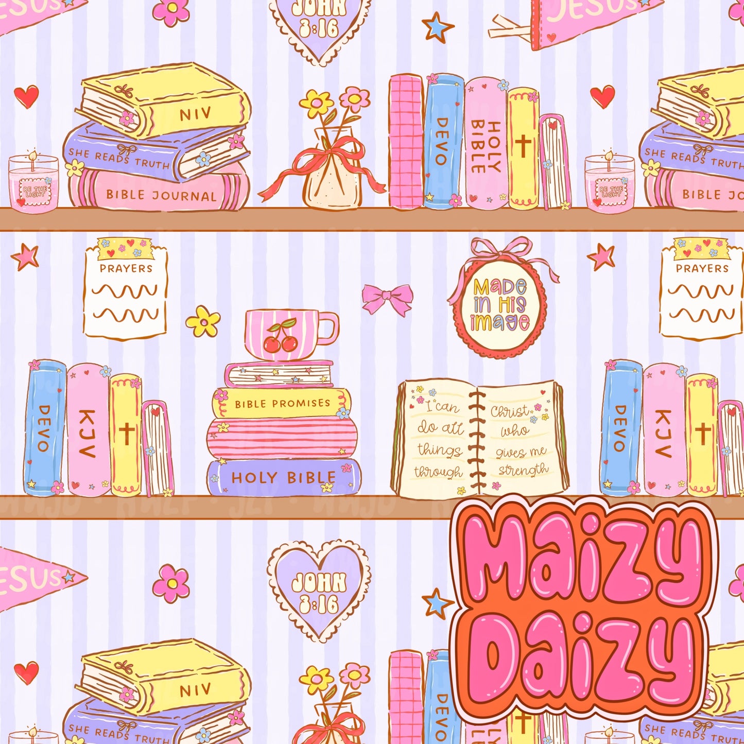 Purple bookshelves