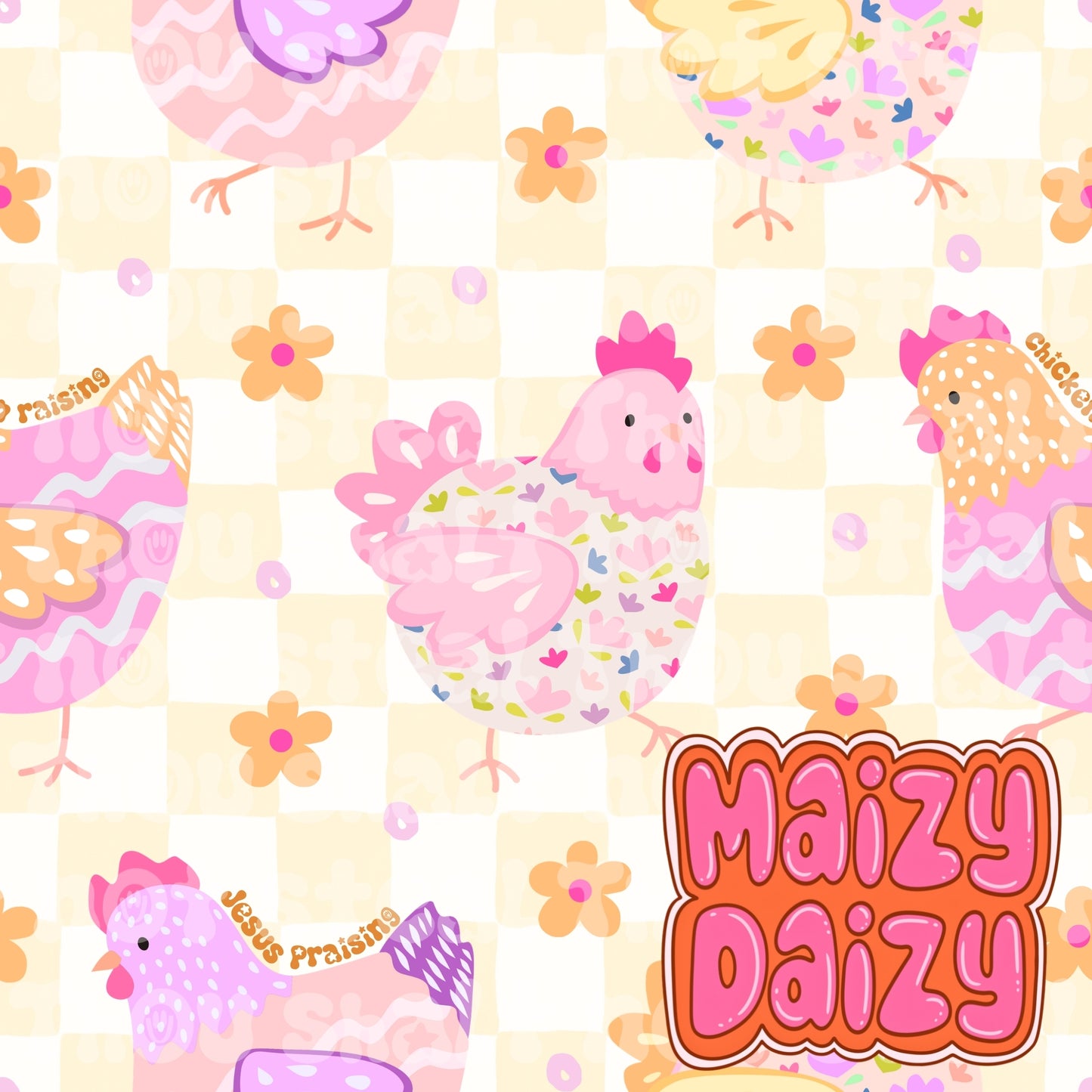LIMITED yellow checkered chickens
