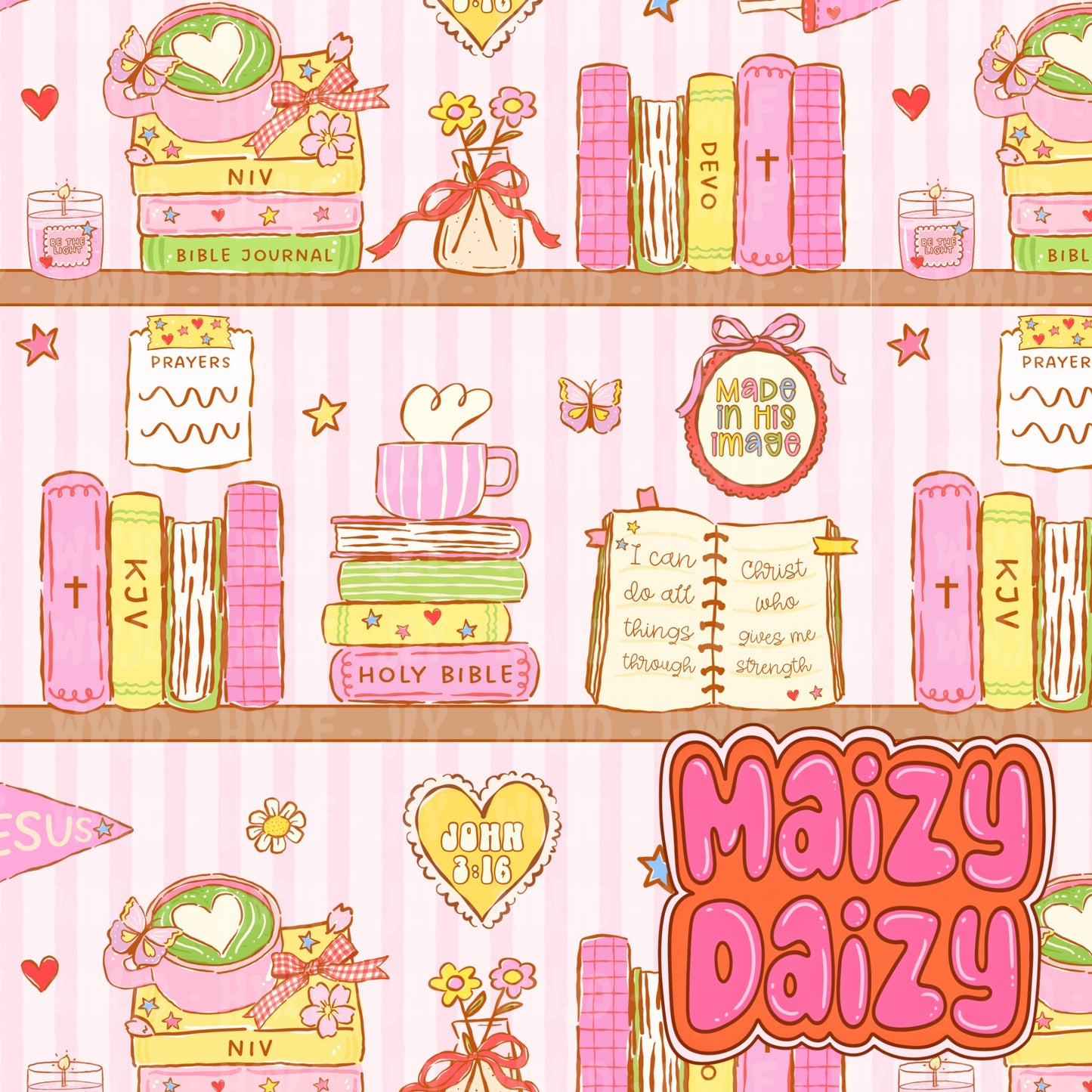 Pink bookshelf
