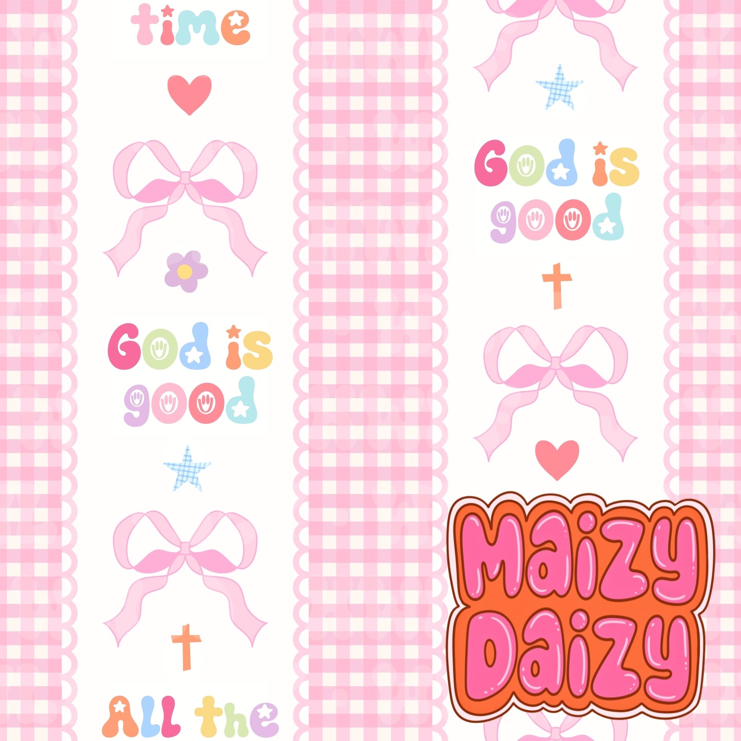 LIMITED pink gingham God is good
