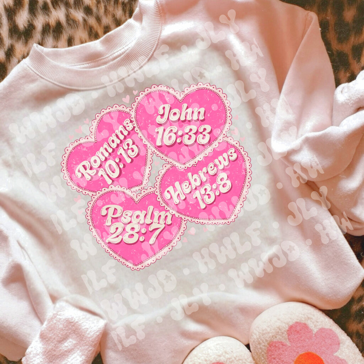 Pink Bible verse hearts