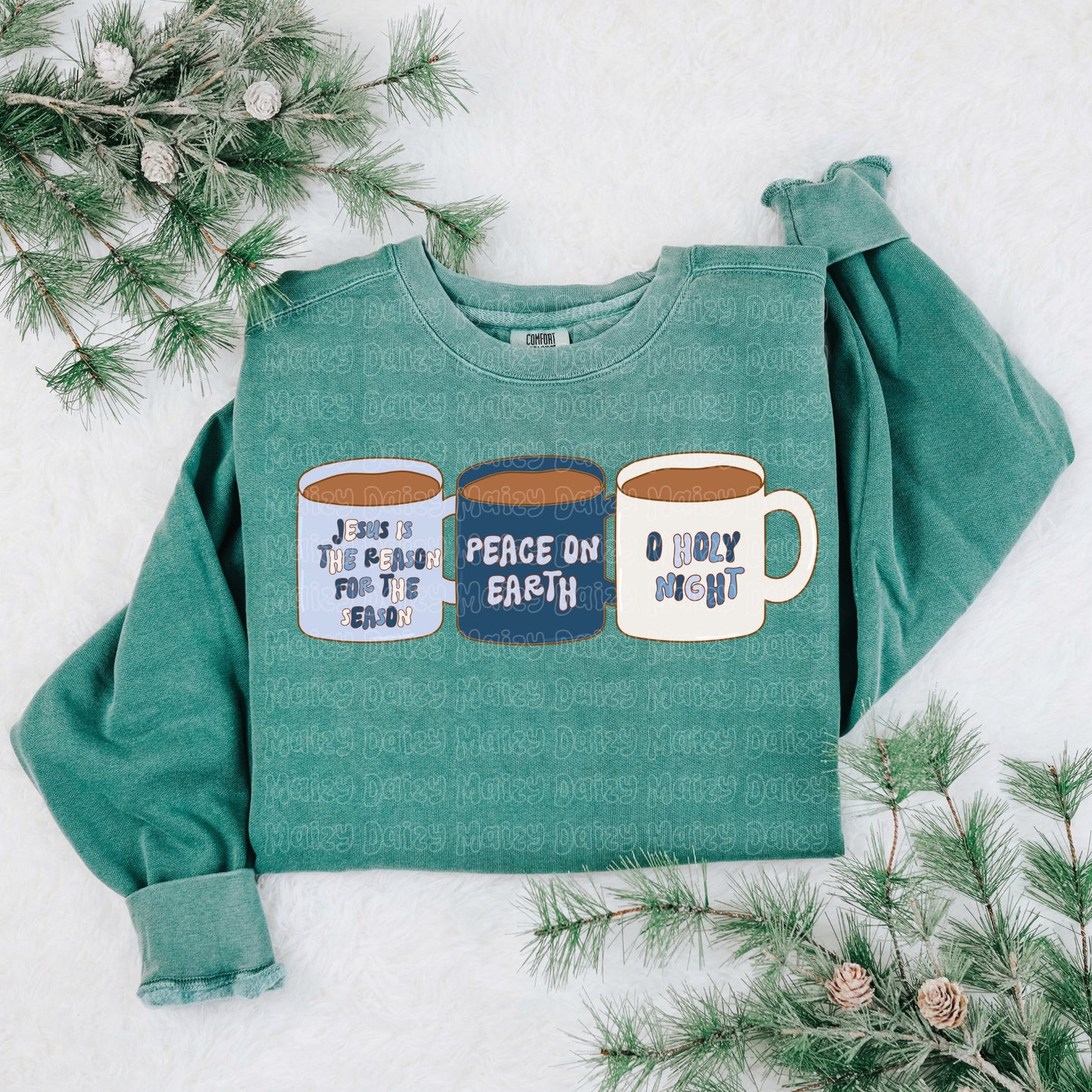 Blue Christmas mugs