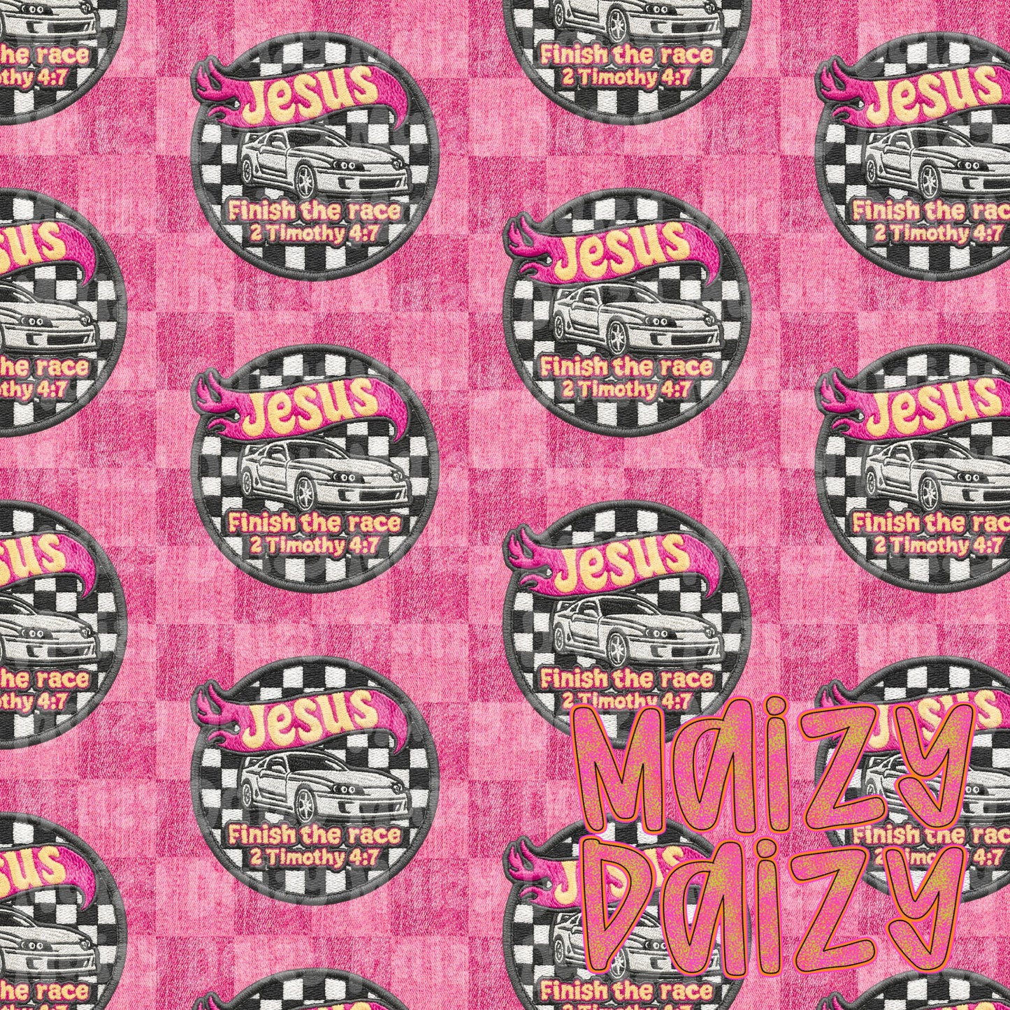 Finish the race patch pink