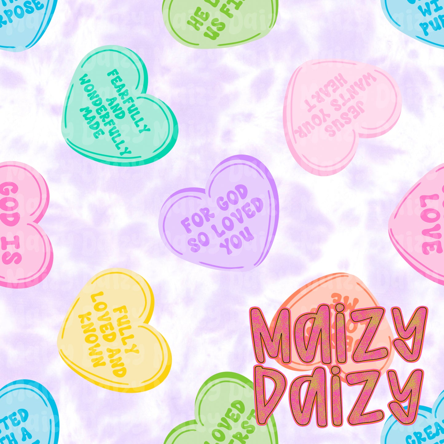 Lavender conversation hearts