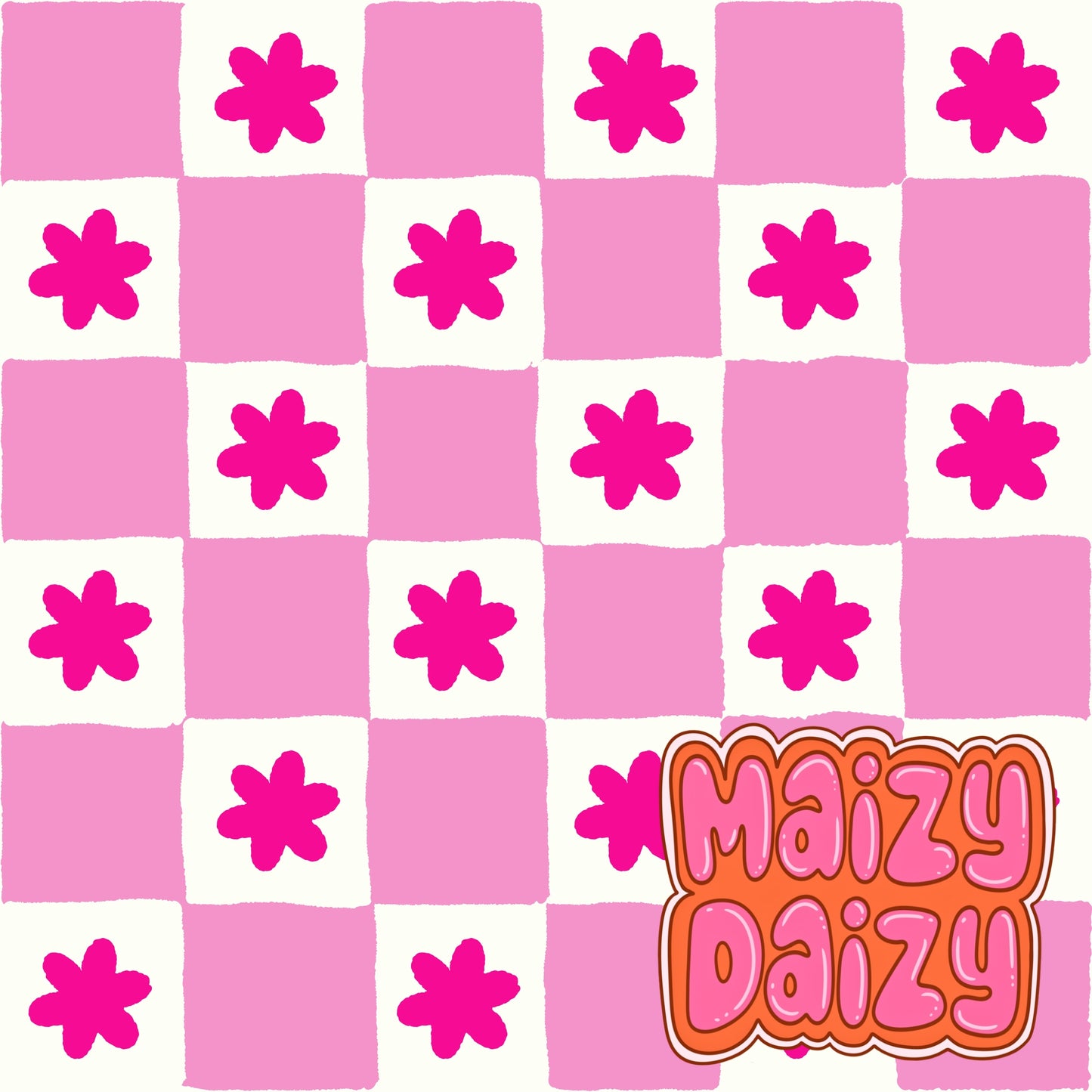 Pink flower checks