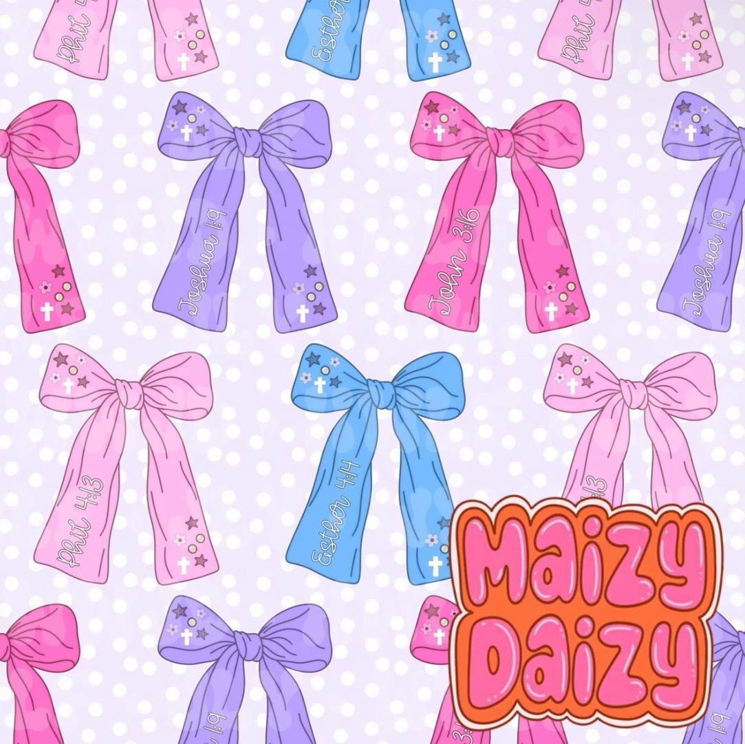 MD x CRD x HHC x WP Purple Bible verse bows