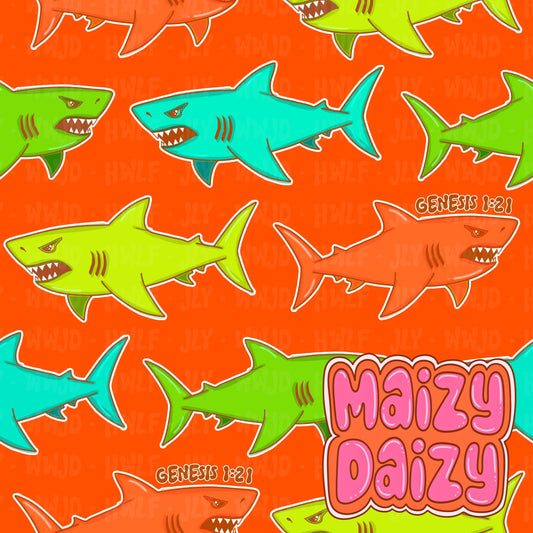 Swim safe orange sharks