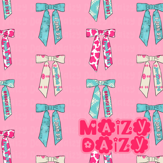 Pink western bows