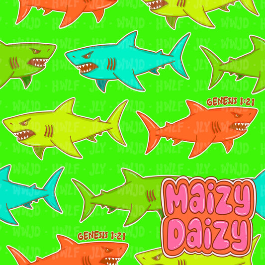 Swim safe green sharks