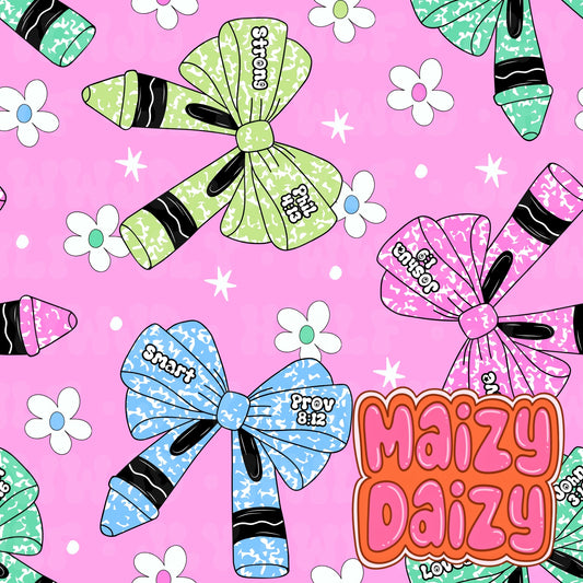 Pink crayon bows
