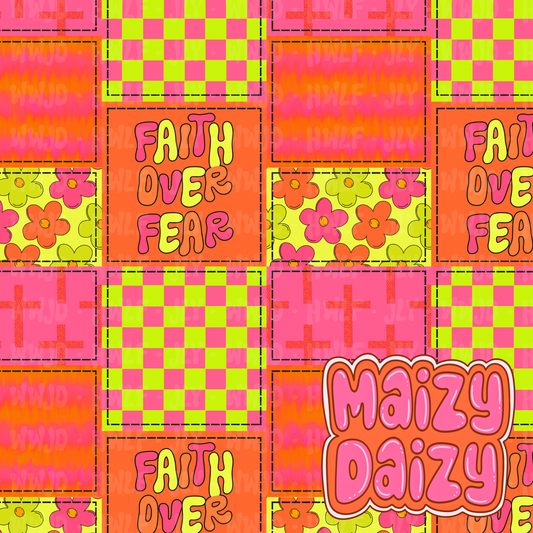 Swim safe faith over fear pink