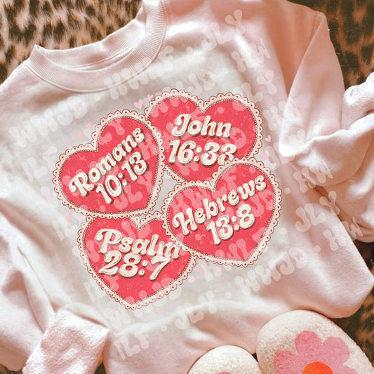 Red Bible verse hearts
