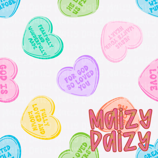 White conversation hearts