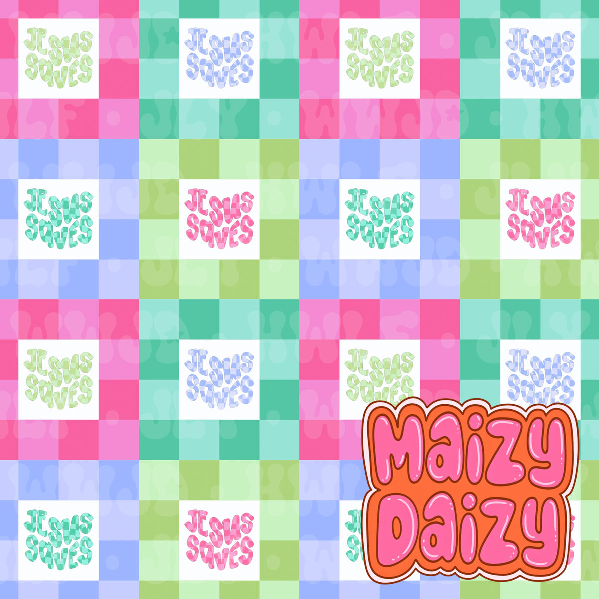 Girl checkered Jesus saves