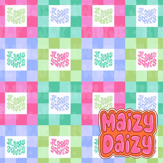 Girl checkered Jesus saves