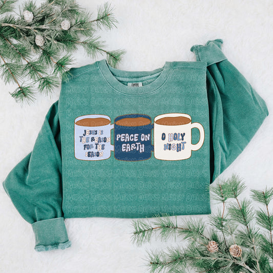 Blue Christmas mugs