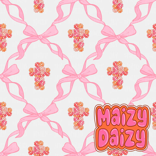 Floral cross + bows
