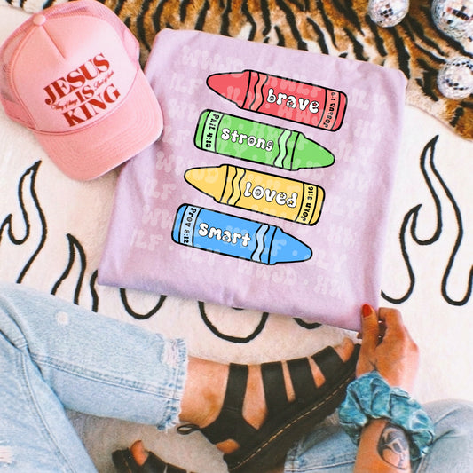 Boy crayons
