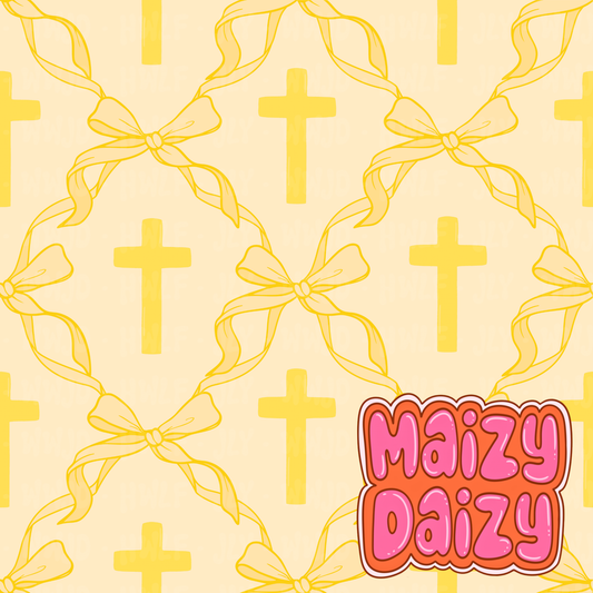 Yellow cross + bows
