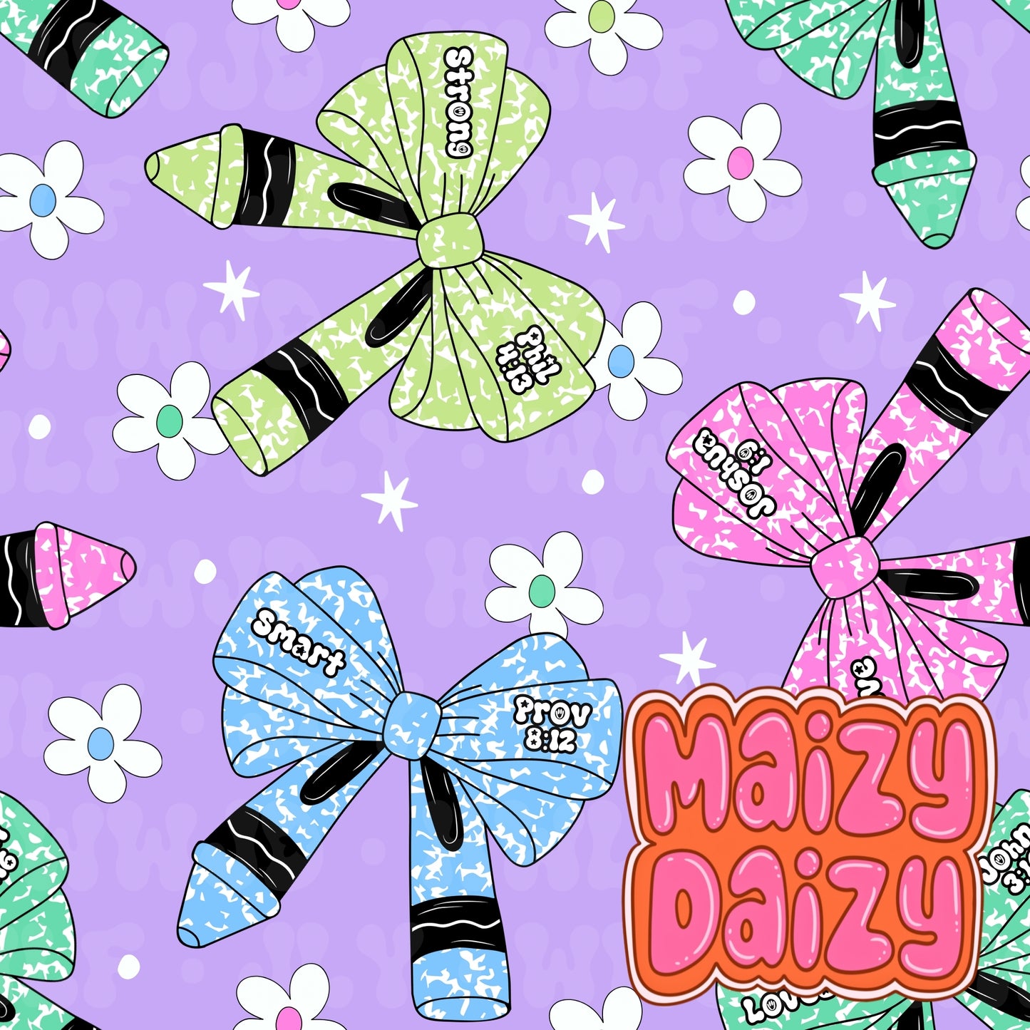 Purple crayon bows