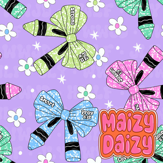 Purple crayon bows