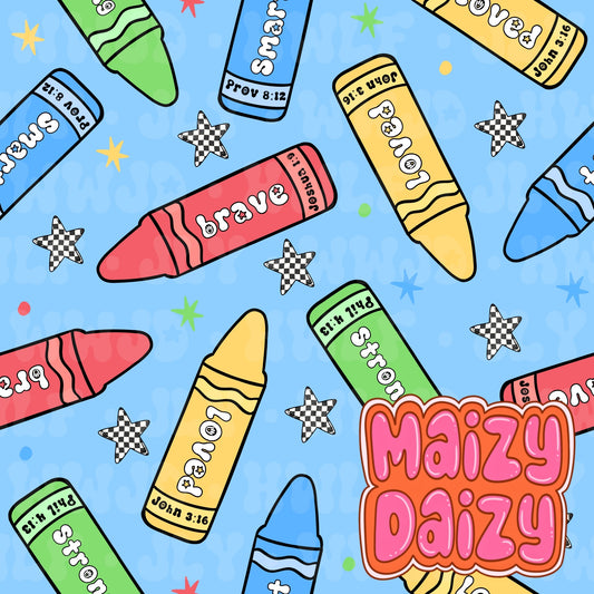Blue crayons