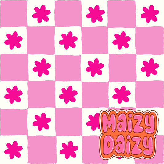 Pink flower checks