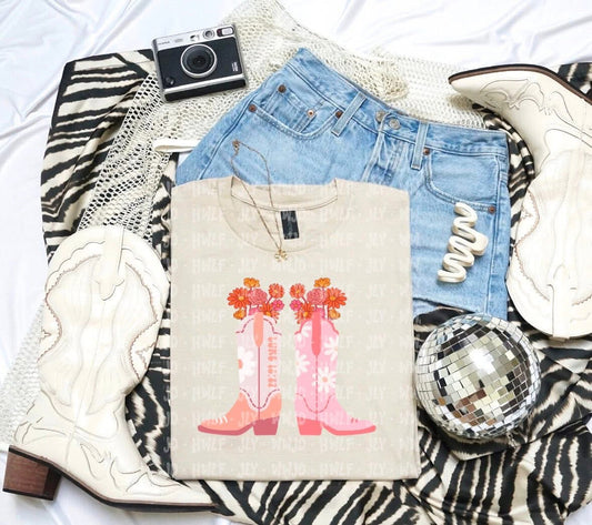 MD x GMA wildflower boots