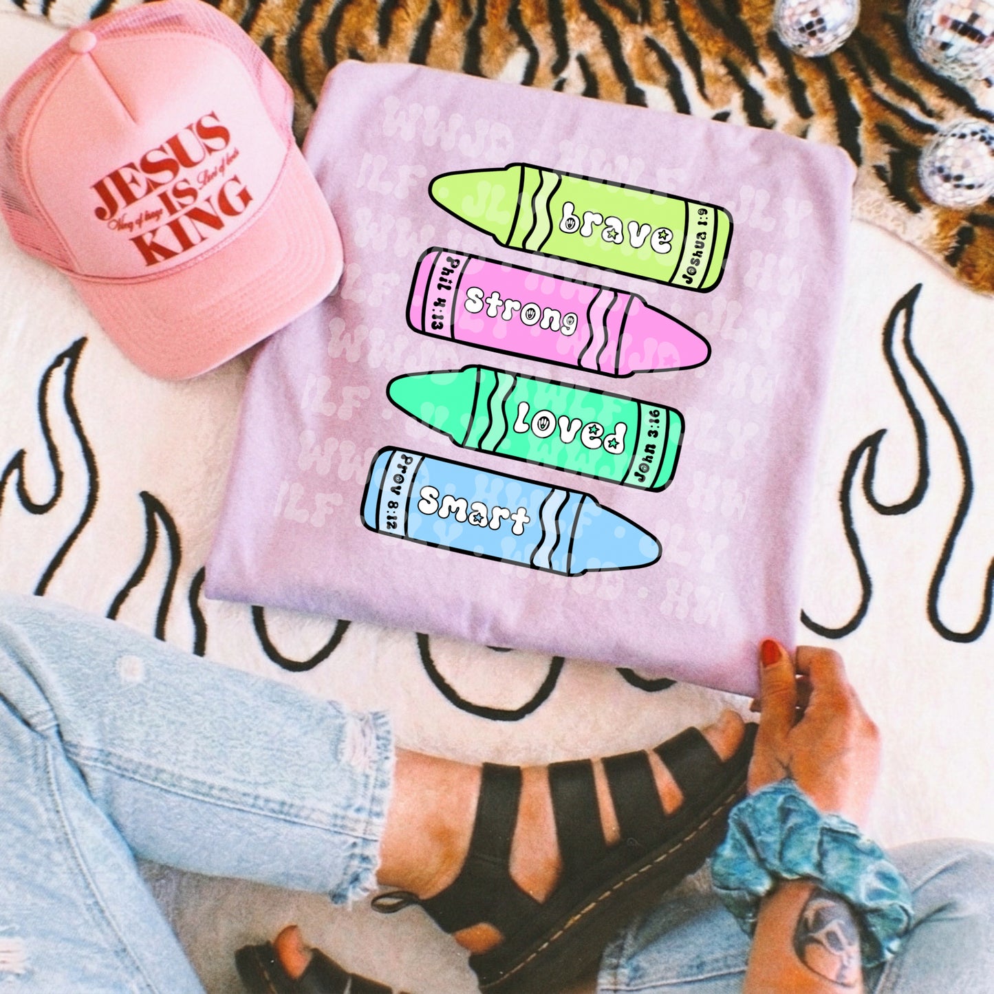 Girl crayons