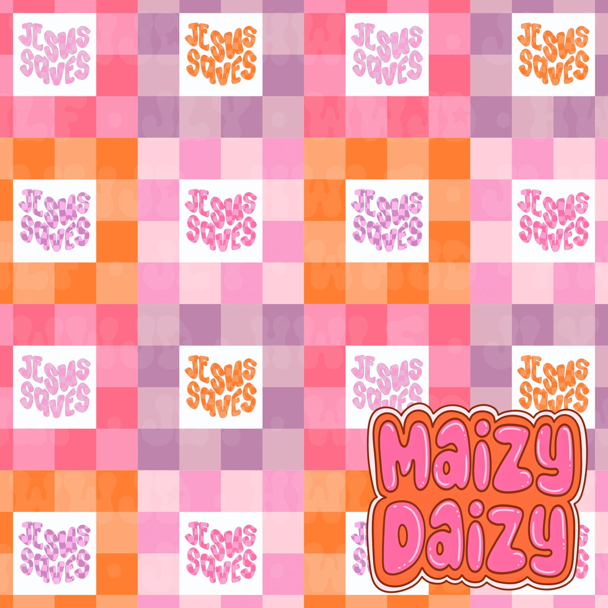Girl checkered Jesus saves