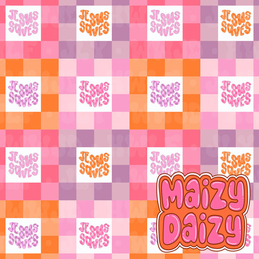 Girl checkered Jesus saves