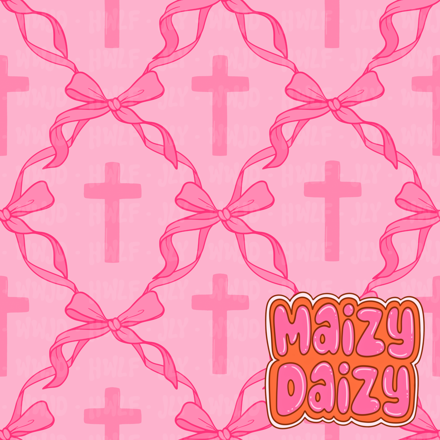 Pink cross + bows