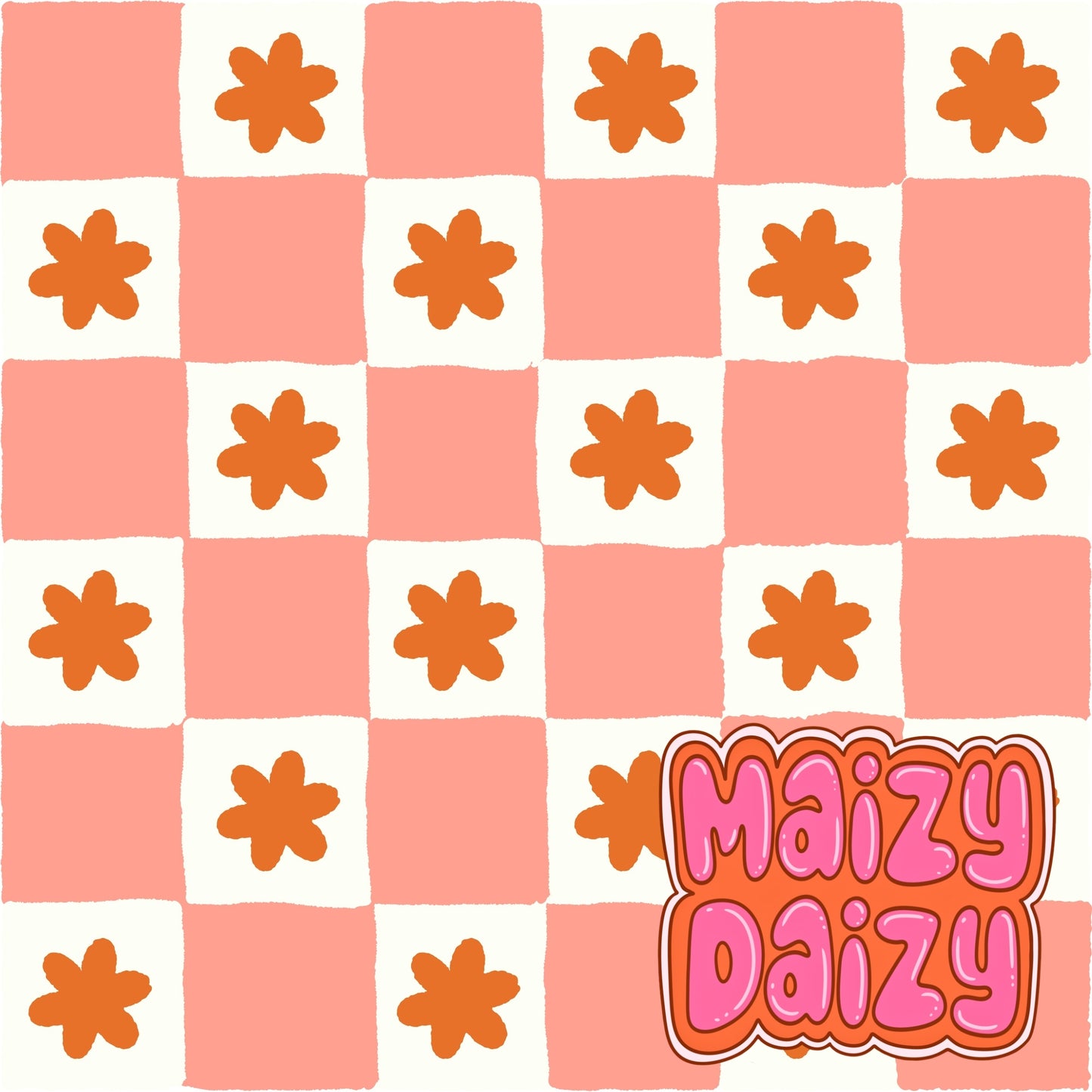 Orange flower checks