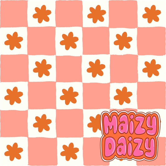 Orange flower checks