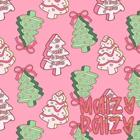 Pink tree cakes