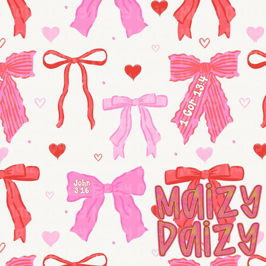 White valentine bows