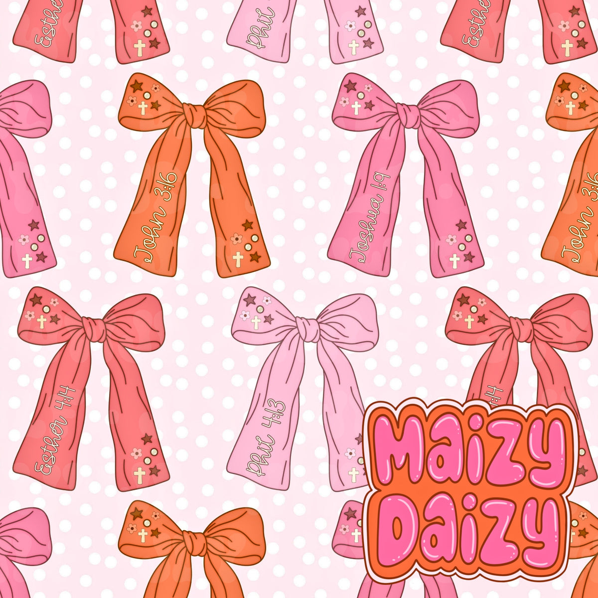 MD x CRD x HHC x WP Pink Bible verse bows
